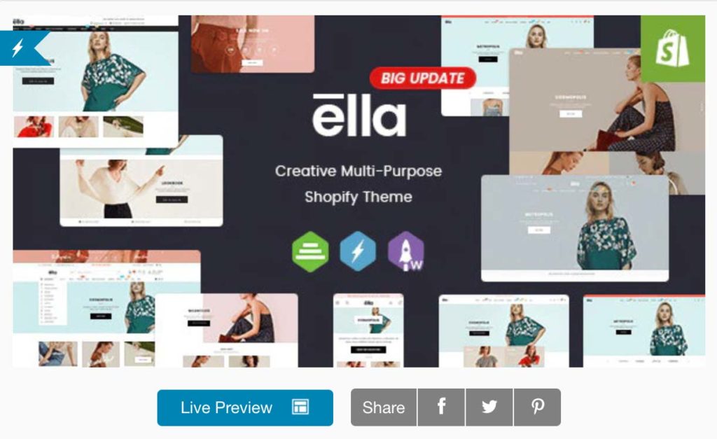 Ella theme is het beste multi-purpose theme voor shopify