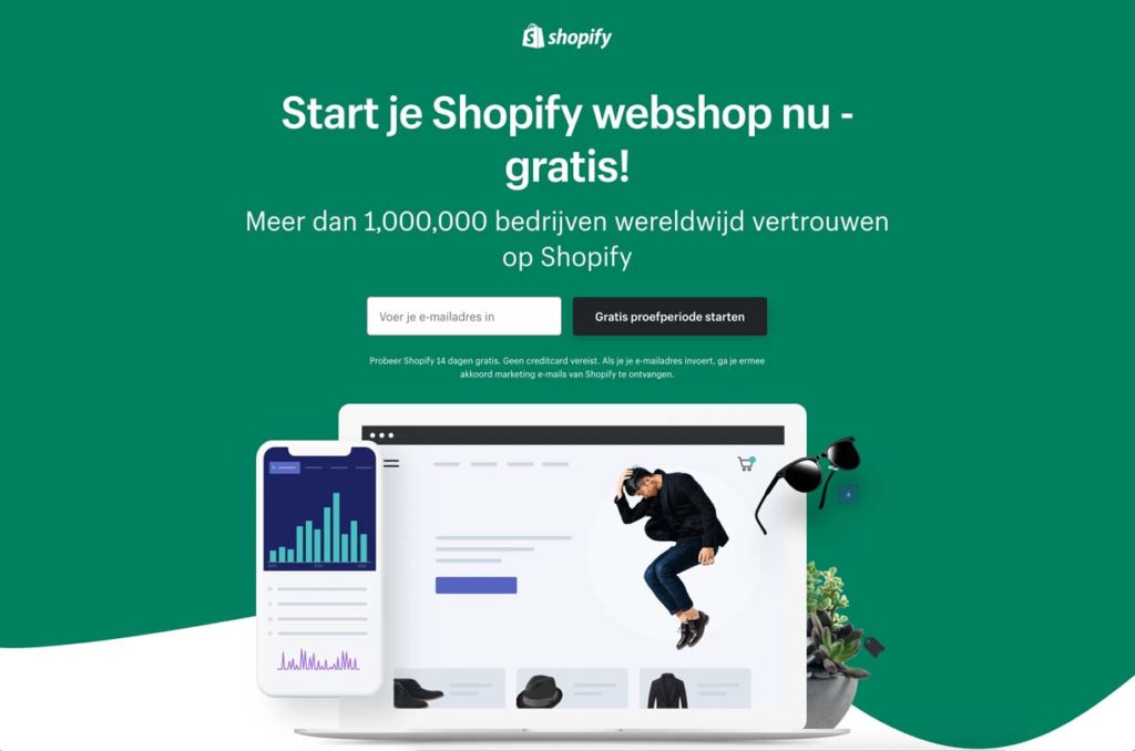 Shopify is de beste dropshipping tool en webshop builder om te starten met dropshipping