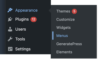 wordpress menu aanpassen